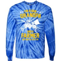 Farmer Im A Dad Grandpa And A Farmer Nothing Scares Me Meaningful Gift Tie-Dye Long Sleeve Shirt