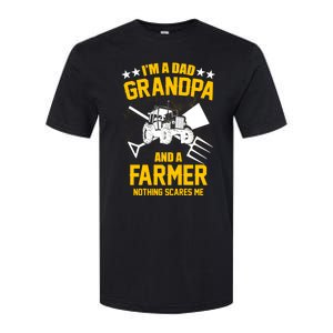 Farmer Im A Dad Grandpa And A Farmer Nothing Scares Me Meaningful Gift Softstyle CVC T-Shirt