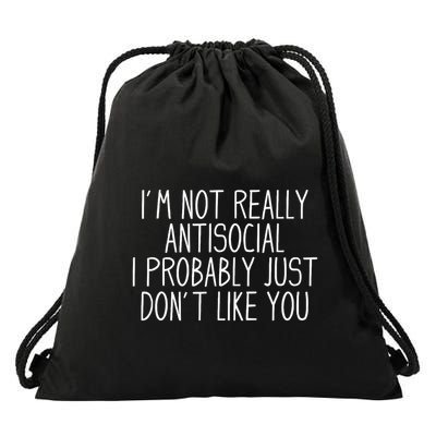 Funny Introvert Antisocial Drawstring Bag