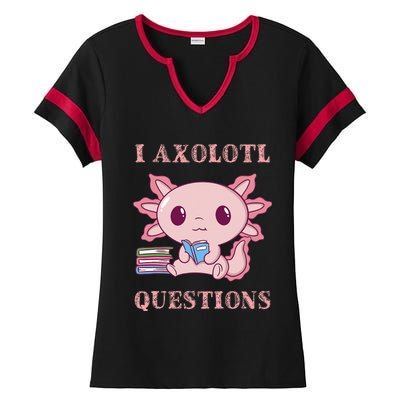 Funny I Axolotl Questions Cute Axolotl Kids Girl Ladies Halftime Notch Neck Tee