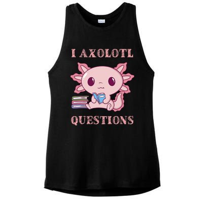 Funny I Axolotl Questions Cute Axolotl Kids Girl Ladies PosiCharge Tri-Blend Wicking Tank