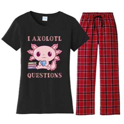 Funny I Axolotl Questions Cute Axolotl Kids Girl Women's Flannel Pajama Set