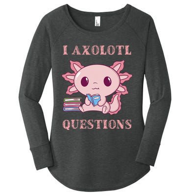 Funny I Axolotl Questions Cute Axolotl Kids Girl Women's Perfect Tri Tunic Long Sleeve Shirt