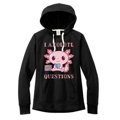 Funny I Axolotl Questions Cute Axolotl Kids Girl Women's Fleece Hoodie