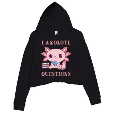 Funny I Axolotl Questions Cute Axolotl Kids Girl Crop Fleece Hoodie