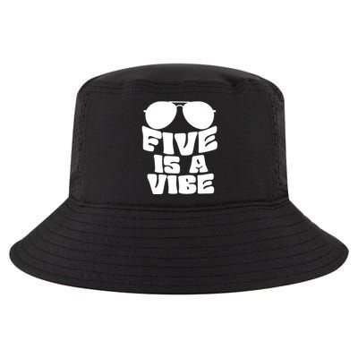 Five Is A Vibe Sunglasses 5th Birthday Theme Fifth Bday Cool Comfort Performance Bucket Hat