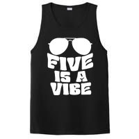 Five Is A Vibe Sunglasses 5th Birthday Theme Fifth Bday PosiCharge Competitor Tank