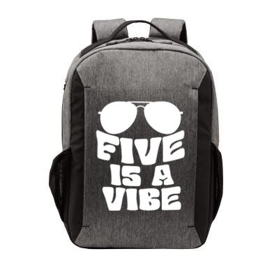 Five Is A Vibe Sunglasses 5th Birthday Theme Fifth Bday Vector Backpack