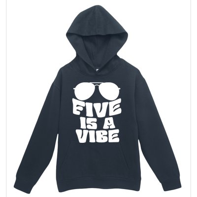 Five Is A Vibe Sunglasses 5th Birthday Theme Fifth Bday Urban Pullover Hoodie