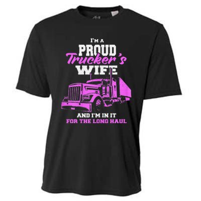 Funny I'm A Proud Trackers Wife. Truck Drivers Mum Cooling Performance Crew T-Shirt