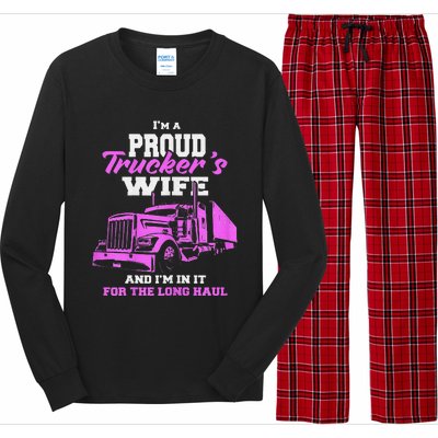 Funny I'm A Proud Trackers Wife. Truck Drivers Mum Long Sleeve Pajama Set