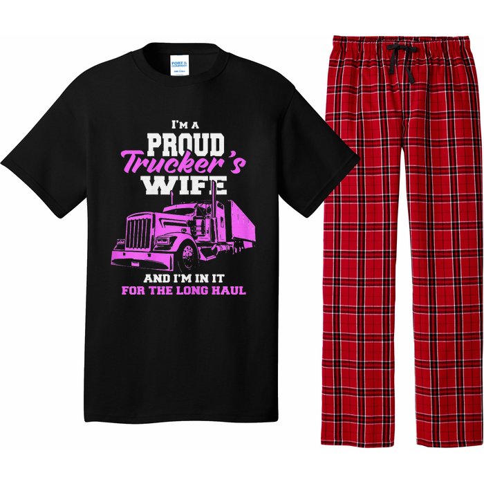 Funny I'm A Proud Trackers Wife. Truck Drivers Mum Pajama Set