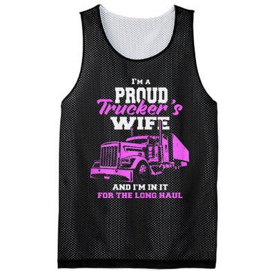 Funny I'm A Proud Trackers Wife. Truck Drivers Mum Mesh Reversible Basketball Jersey Tank