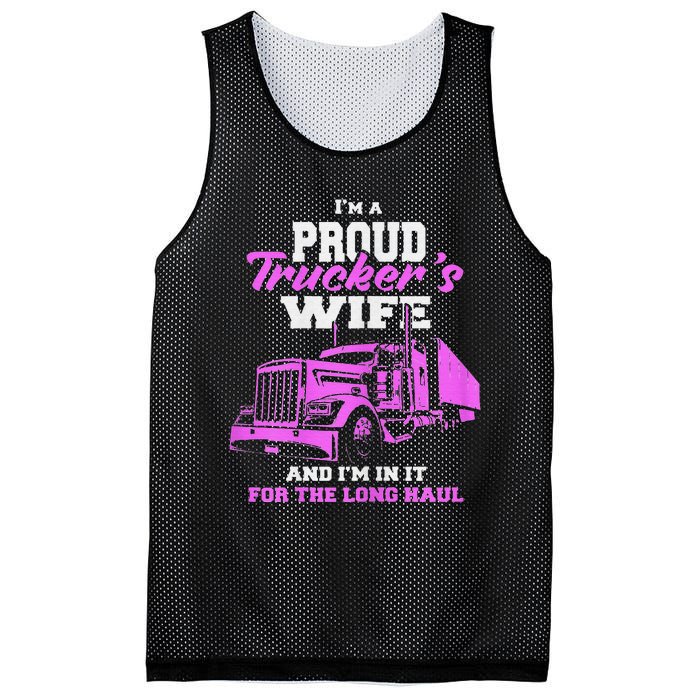 Funny I'm A Proud Trackers Wife. Truck Drivers Mum Mesh Reversible Basketball Jersey Tank