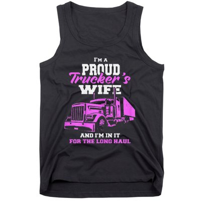 Funny I'm A Proud Trackers Wife. Truck Drivers Mum Tank Top