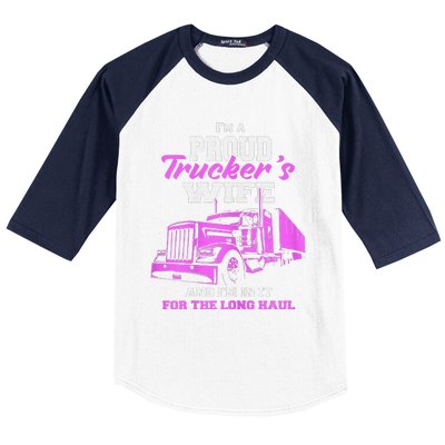 Funny I'm A Proud Trackers Wife. Truck Drivers Mum Baseball Sleeve Shirt