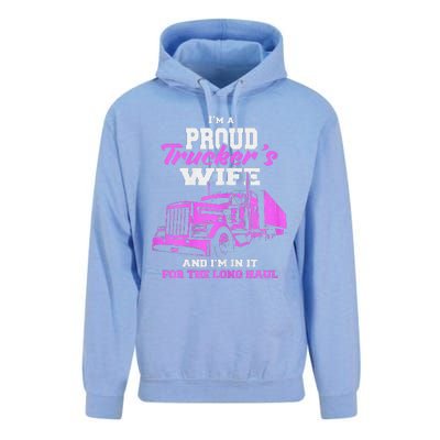 Funny I'm A Proud Trackers Wife. Truck Drivers Mum Unisex Surf Hoodie