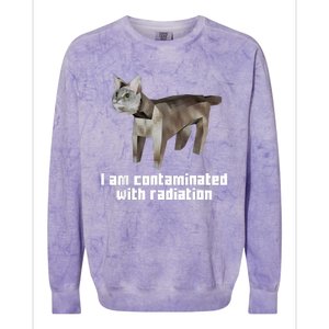 Funny I Am Contaminated With Radiation Ironic Cat Meme Colorblast Crewneck Sweatshirt