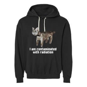 Funny I Am Contaminated With Radiation Ironic Cat Meme Garment-Dyed Fleece Hoodie