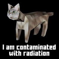 Funny I Am Contaminated With Radiation Ironic Cat Meme Flexfit Unipanel Trucker Cap