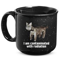 Funny I Am Contaminated With Radiation Ironic Cat Meme 15oz Campfire Ceramic Mug