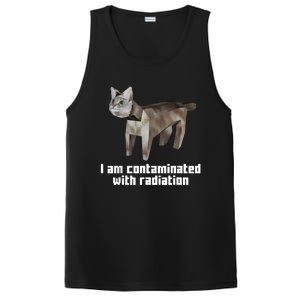 Funny I Am Contaminated With Radiation Ironic Cat Meme PosiCharge Competitor Tank