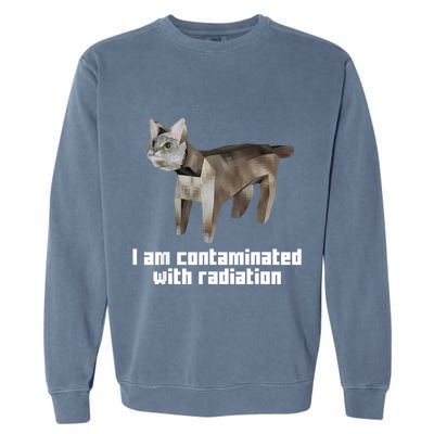 Funny I Am Contaminated With Radiation Ironic Cat Meme Garment-Dyed Sweatshirt