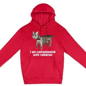 Funny I Am Contaminated With Radiation Ironic Cat Meme Premium Pullover Hoodie