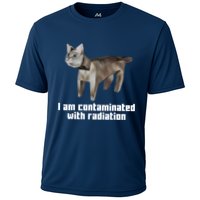Funny I Am Contaminated With Radiation Ironic Cat Meme Cooling Performance Crew T-Shirt