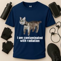 Funny I Am Contaminated With Radiation Ironic Cat Meme Cooling Performance Crew T-Shirt