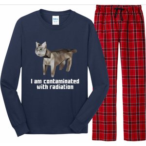 Funny I Am Contaminated With Radiation Ironic Cat Meme Long Sleeve Pajama Set