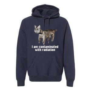 Funny I Am Contaminated With Radiation Ironic Cat Meme Premium Hoodie