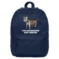 Funny I Am Contaminated With Radiation Ironic Cat Meme 16 in Basic Backpack