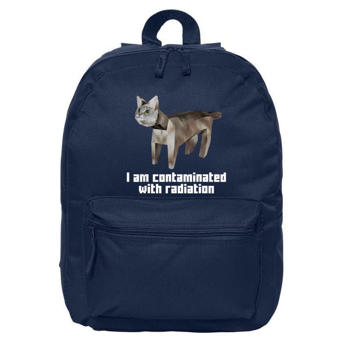 Funny I Am Contaminated With Radiation Ironic Cat Meme 16 in Basic Backpack