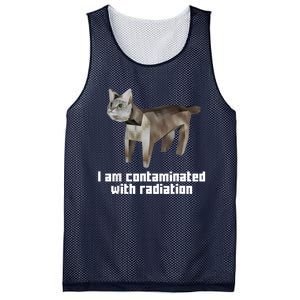 Funny I Am Contaminated With Radiation Ironic Cat Meme Mesh Reversible Basketball Jersey Tank