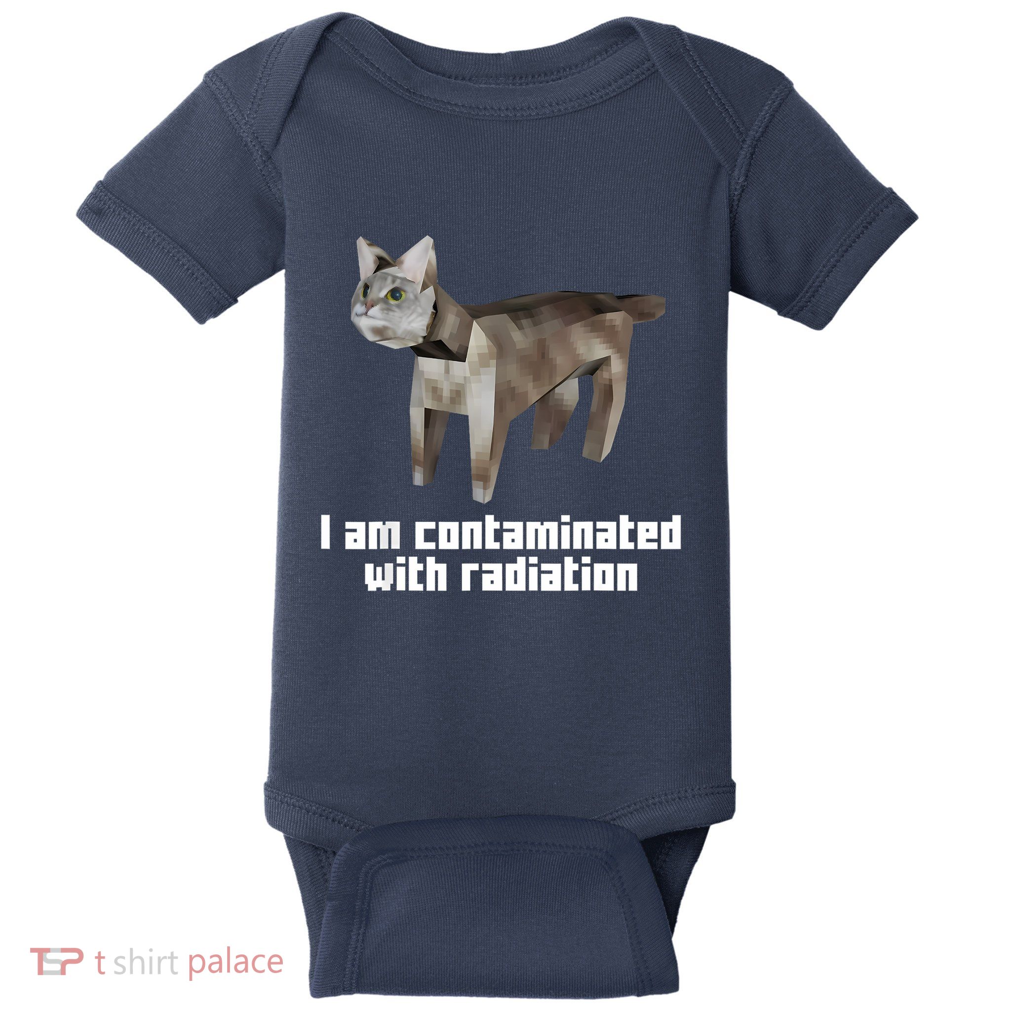 Funny I Am Contaminated With Radiation Ironic Cat Meme Baby Bodysuit