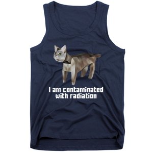 Funny I Am Contaminated With Radiation Ironic Cat Meme Tank Top