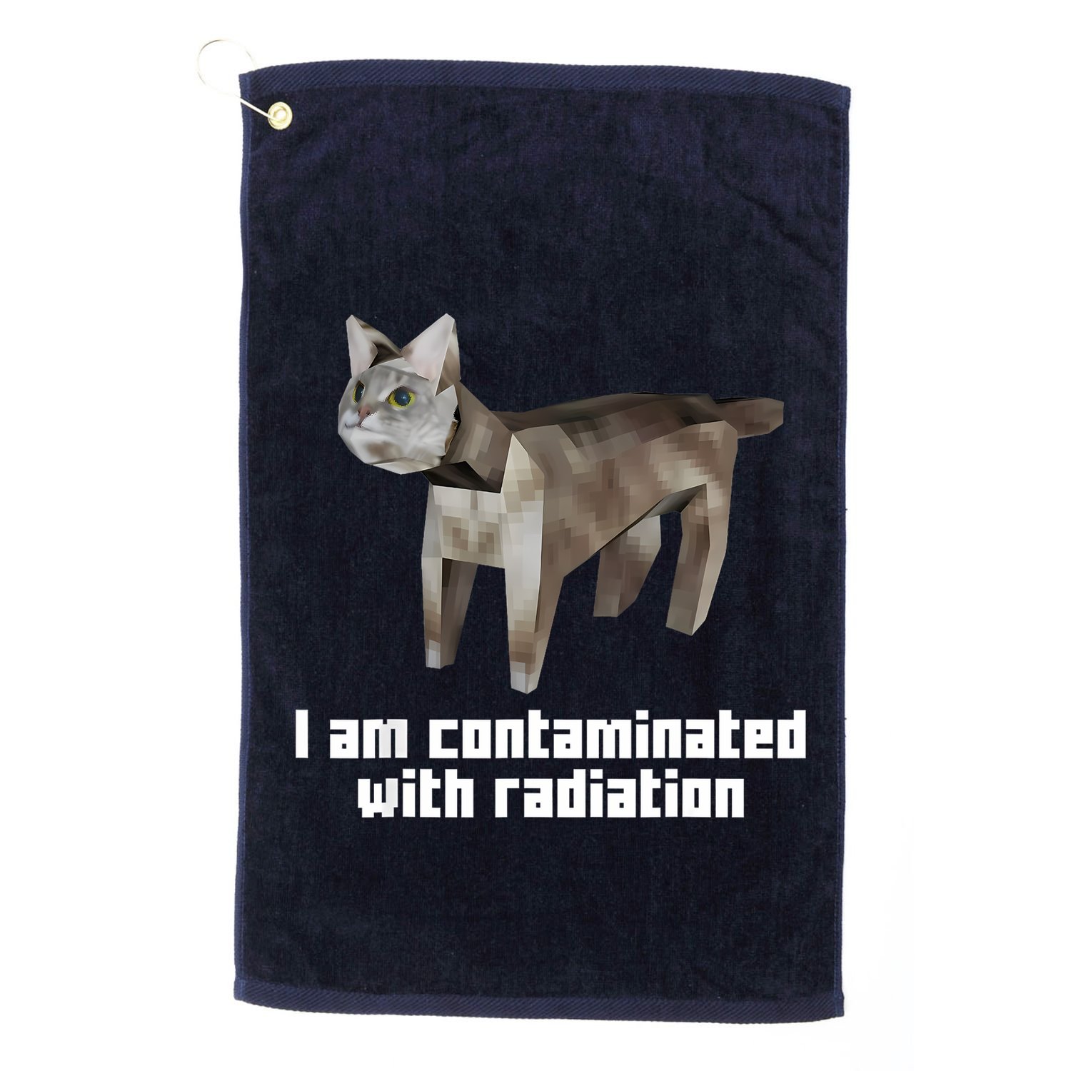 Funny I Am Contaminated With Radiation Ironic Cat Meme Golf Towel