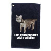 Funny I Am Contaminated With Radiation Ironic Cat Meme Golf Towel