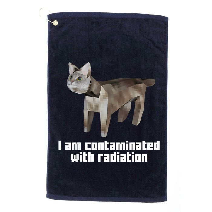 Funny I Am Contaminated With Radiation Ironic Cat Meme Golf Towel