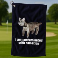Funny I Am Contaminated With Radiation Ironic Cat Meme Golf Towel