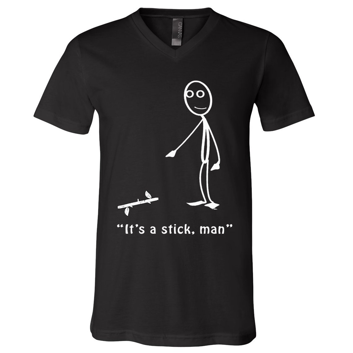Funny ItS A Stick Man Stickman Costume Stick Figure V-Neck T-Shirt
