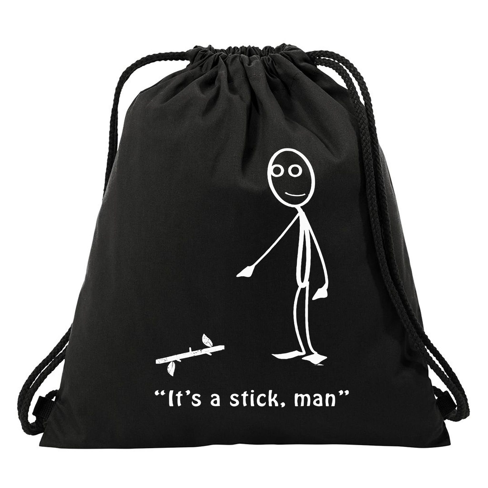 Funny ItS A Stick Man Stickman Costume Stick Figure Drawstring Bag
