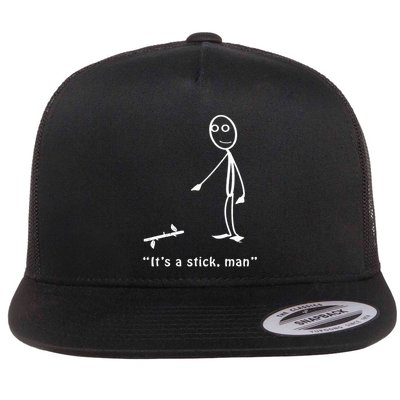 Funny ItS A Stick Man Stickman Costume Stick Figure Flatbill Hat
