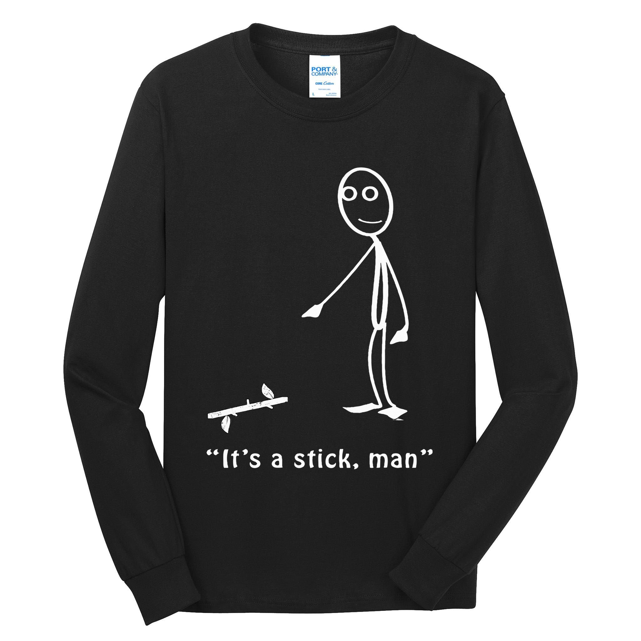 Funny ItS A Stick Man Stickman Costume Stick Figure Tall Long Sleeve T-Shirt