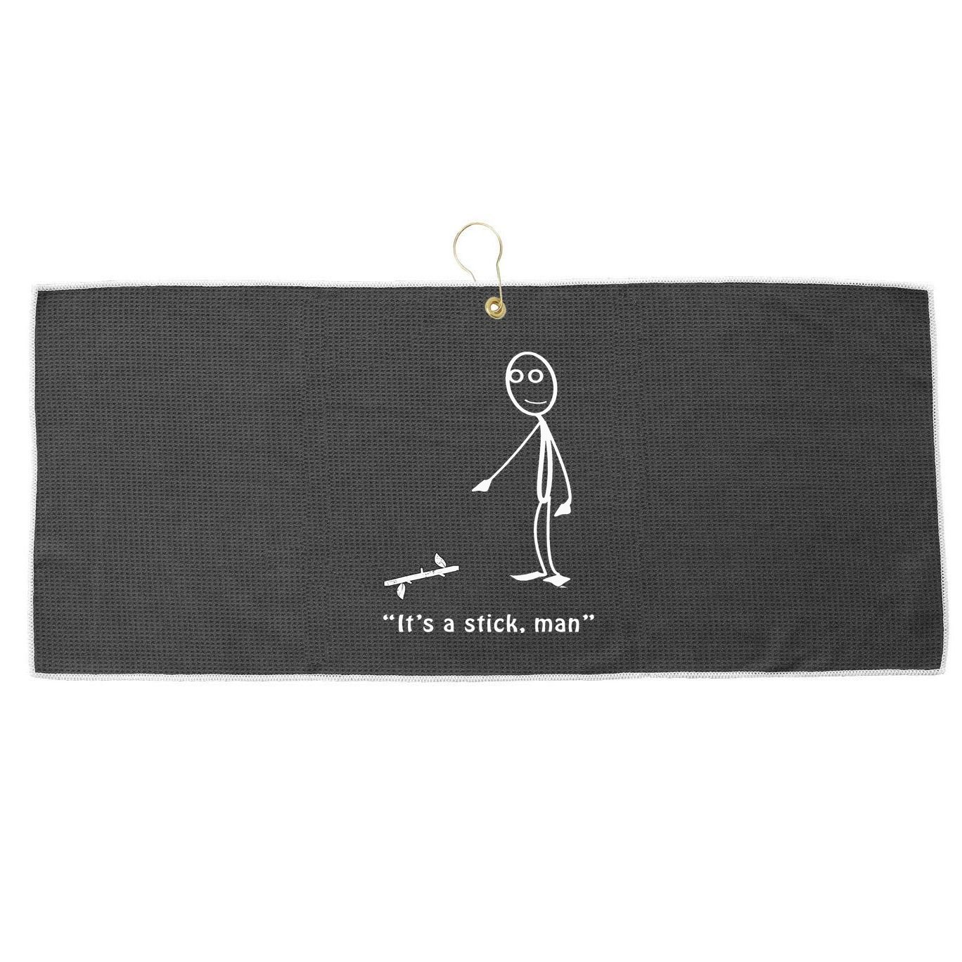 Funny ItS A Stick Man Stickman Costume Stick Figure Large Microfiber Waffle Golf Towel