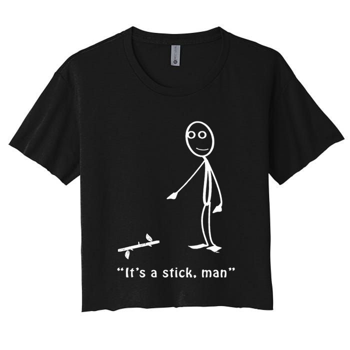 Funny ItS A Stick Man Stickman Costume Stick Figure Women's Crop Top Tee