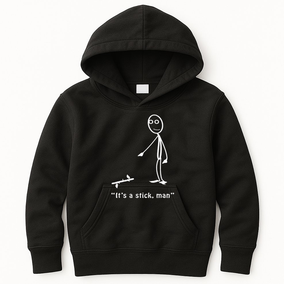 Funny ItS A Stick Man Stickman Costume Stick Figure Kids Hoodie