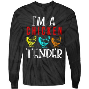 Funny IM A Chicken Tender Gifts Birthday Party Accessories Tie-Dye Long Sleeve Shirt