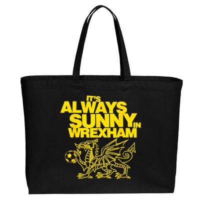 Funny ItS Always Sunny In Wrexham Wales Dragon Football Cotton Canvas Jumbo Tote